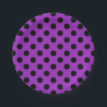 Assiettes En Carton Pois noirs sur violet<br><div class="desc">Pois noirs sur violet</div>