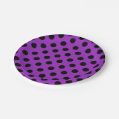 Assiettes En Carton Pois noirs sur violet (Angle)
