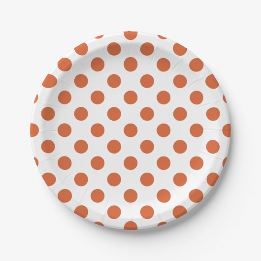 Assiettes En Carton pois orange brûlés (Devant)