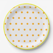 Assiettes En Carton Pois orange jaune (Devant)