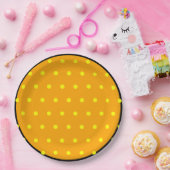 Assiettes En Carton Pois orange noir jaune (Fête)