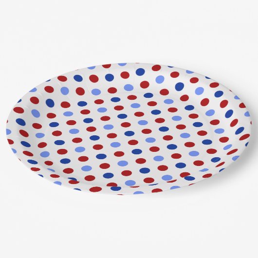 Assiettes En Carton Pois patriotique (Angle)