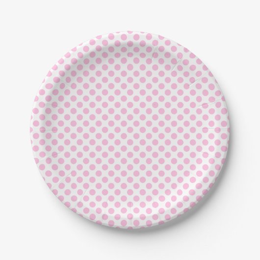 Assiettes En Carton Pois rose avec l'arrière - plan personnalisable (Devant)