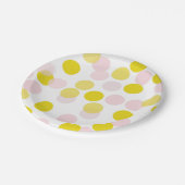 Assiettes En Carton Pois rose et jaune Motif Confetti (Angle)