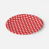 Assiettes En Carton Pois rouge et blanc fête d'anniversaire (Angle)