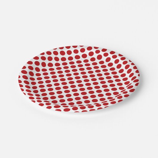 Assiettes En Carton Pois rouges (Angle)