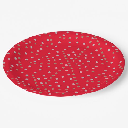 Assiettes En Carton Pois rouges (Angle)