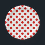 Assiettes En Carton Pois rouges et blancs<br><div class="desc">Pois rouges et blancs</div>