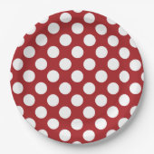 Assiettes En Carton Pois rouges, Motif à points polka, points, pointil (Devant)