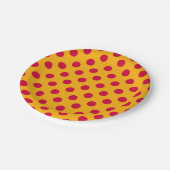 Assiettes En Carton Pois rouges sur jaune (Angle)