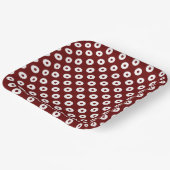 Assiettes En Carton Pois simples rouge foncé et blanc (Angulaire)