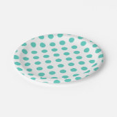 Assiettes En Carton Pois turquoise (Angle)
