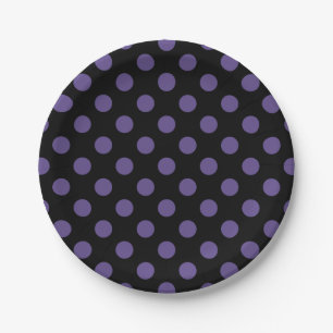 Assiettes En Carton Pois ultra violets en noir
