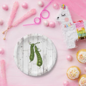 Assiettes En Carton Pois verts Pois blanc Bois rustique Farmhouse Part (Fête)