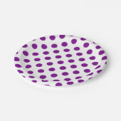 Assiettes En Carton Pois violets et blancs (Angle)
