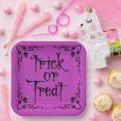 Assiettes En Carton Poison Purple Trick ou traitement (Fête)