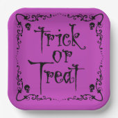 Assiettes En Carton Poison Purple Trick ou traitement (Recto)