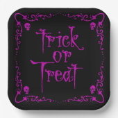 Assiettes En Carton Poison Purple Trick ou traitement (Recto)