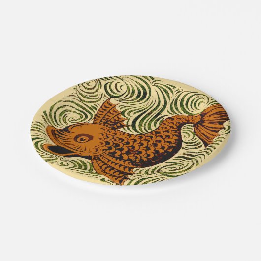Assiettes En Carton Poisson Antique Carrelage Ancien art (Angle)