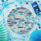 Assiettes En Carton Poisson bleu (Fête)