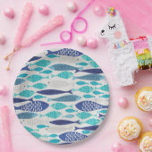 Assiettes En Carton Poisson bleu (Fête)