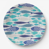 Assiettes En Carton Poisson bleu (Devant)
