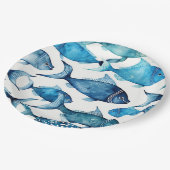 Assiettes En Carton Poisson bleu et marine | Enfants marins (Angle)