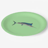 Assiettes En Carton Poisson bleu Marlin (Angle)
