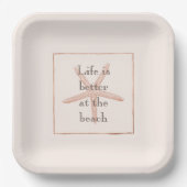 Assiettes En Carton Poisson Blush Orange Plage Starfish (Recto)