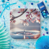 Assiettes En Carton Poisson cerise en fleurs (Fête)