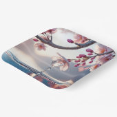 Assiettes En Carton Poisson cerise en fleurs (Angulaire)