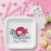 Assiettes En Carton Poisson d'anniversaire dans l'eau (Fête)