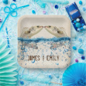 Assiettes En Carton Poisson de mariage dans l'eau (Fête)