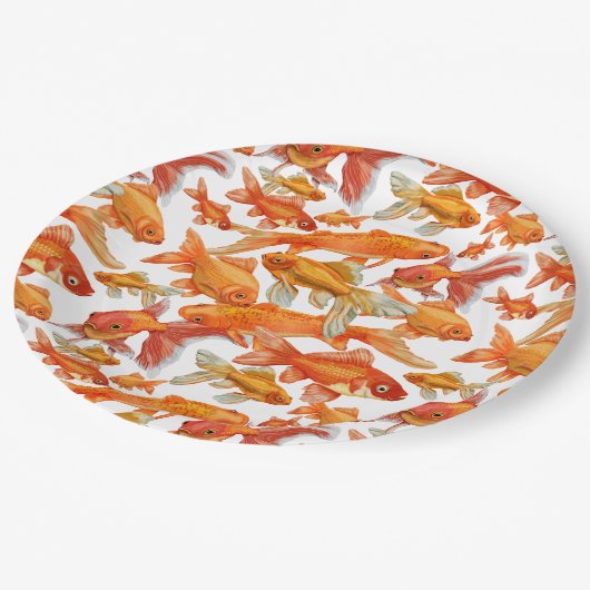 Assiettes En Carton Poisson d'or (Angle)