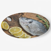 Assiettes En Carton Poisson Dorado (Angle)