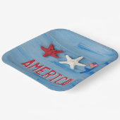 Assiettes En Carton Poisson-étoile patriotique avec drapeau américain (Angulaire)