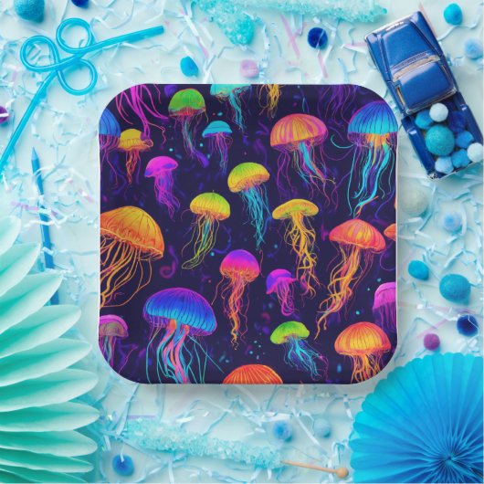 Assiettes En Carton Poisson-gelée coloré (Fête)