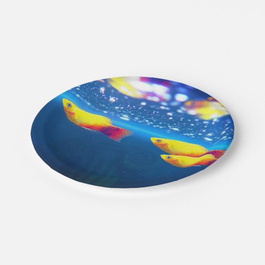 Assiettes En Carton Poisson jaune (Angle)