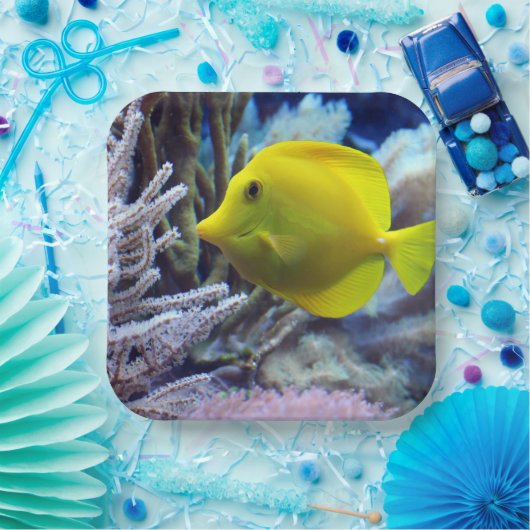 Assiettes En Carton Poisson jaune (Fête)