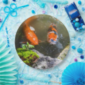 Assiettes En Carton Poisson Koi dans un étang (Fête)