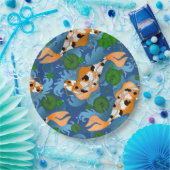 Assiettes En Carton Poisson Koi éclaboussant et Lys d'étang Personnali (Fête)