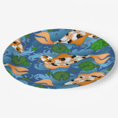 Assiettes En Carton Poisson Koi éclaboussant et Lys d'étang Personnali (Angle)