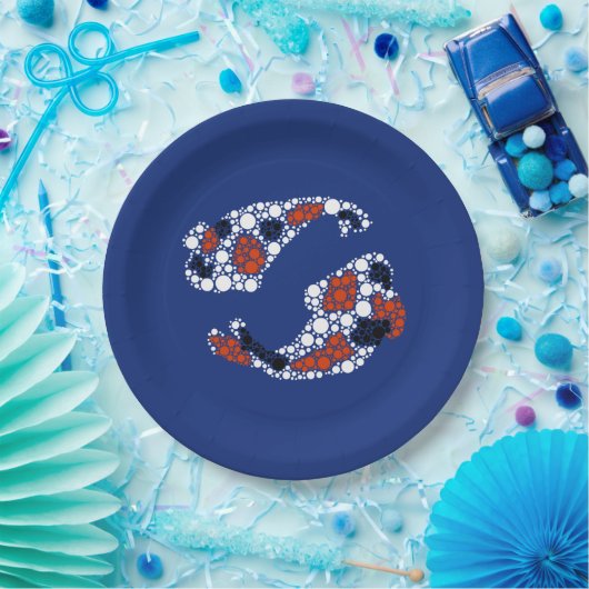 Assiettes En Carton Poisson Koi En Points (Fête)