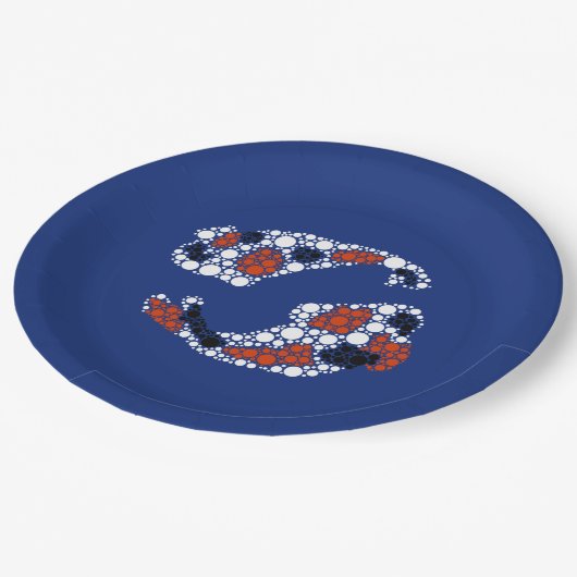 Assiettes En Carton Poisson Koi En Points (Angle)