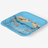 Assiettes En Carton Poisson mariage dans l'eau avec bulles cardiaques (Angulaire)