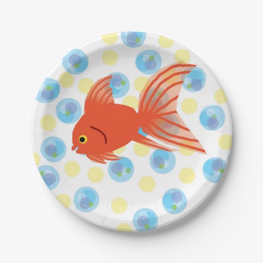 Assiettes En Carton Poisson mousseux Plaques d'anniversaire (Devant)