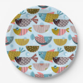 Assiettes En Carton Poisson rétro (Devant)