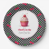 Assiettes En Carton Poisson Retro Pointe Thème Cerise Sur Le Baby show (Devant)