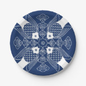 Assiettes En Carton Poisson sous-marin avec Arrière - plan bleu (Devant)