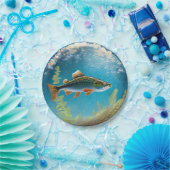 Assiettes En Carton Poisson volant de truite arc-en-ciel (Fête)